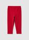 Girls' red regular fit stretch cotton leggings_1