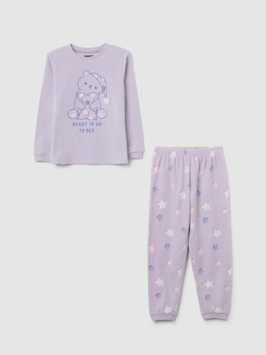 Purple Fleece Pyjamas for Girls_0