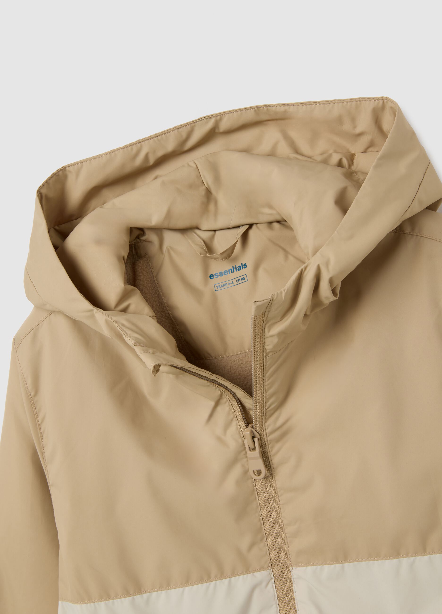 Kid's jacket in multicolour water-repellent fabric