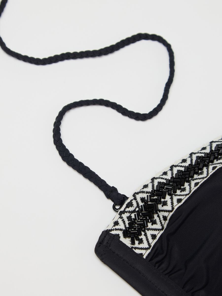 Women’s bikini top in stretch fabric with geometric details_5