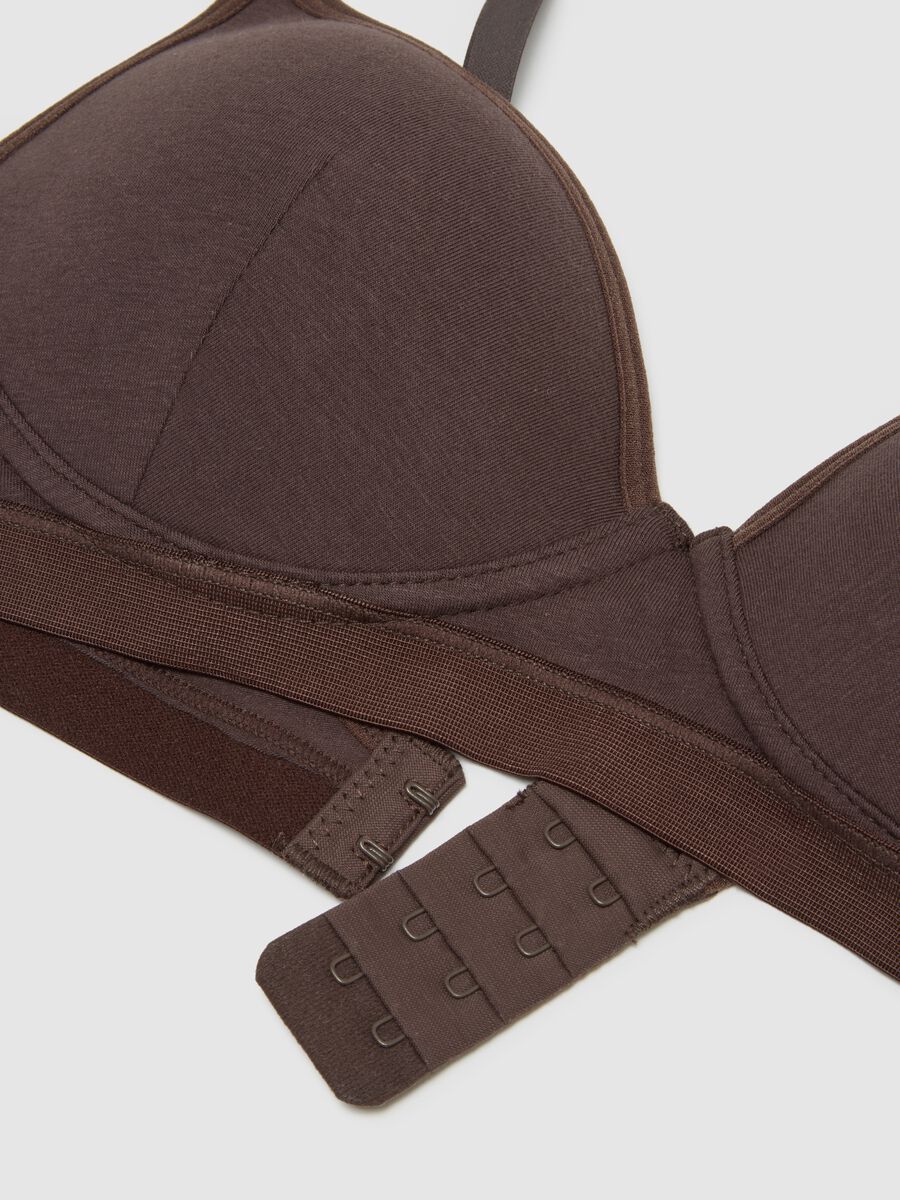 Brown Stretch Cotton Bra_1