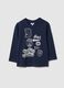 Children's T-shirt in pure blue cotton regular fit_0