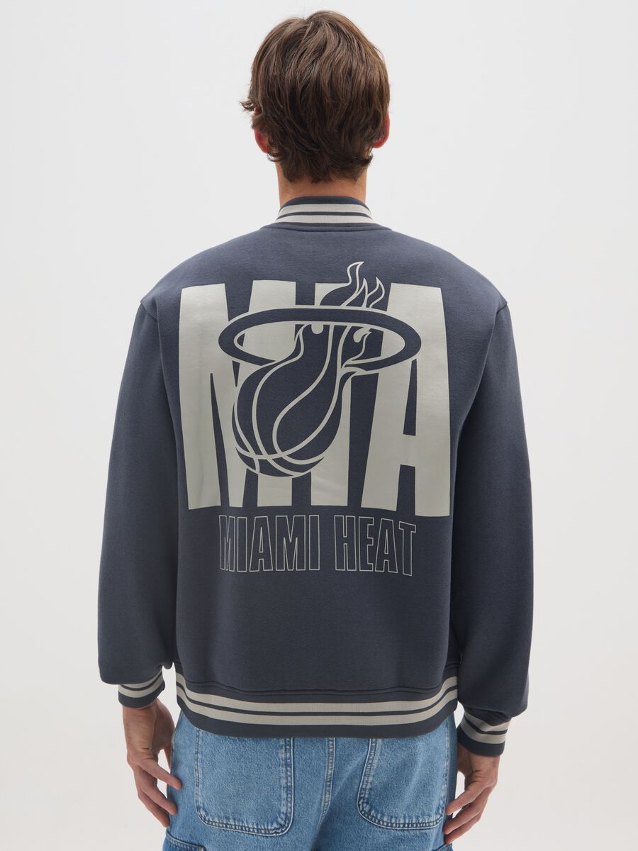 Blue cotton blend bomber jacket with Miami Heat lettering_2