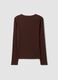 Brown long-sleeve pure cotton T-shirt_6