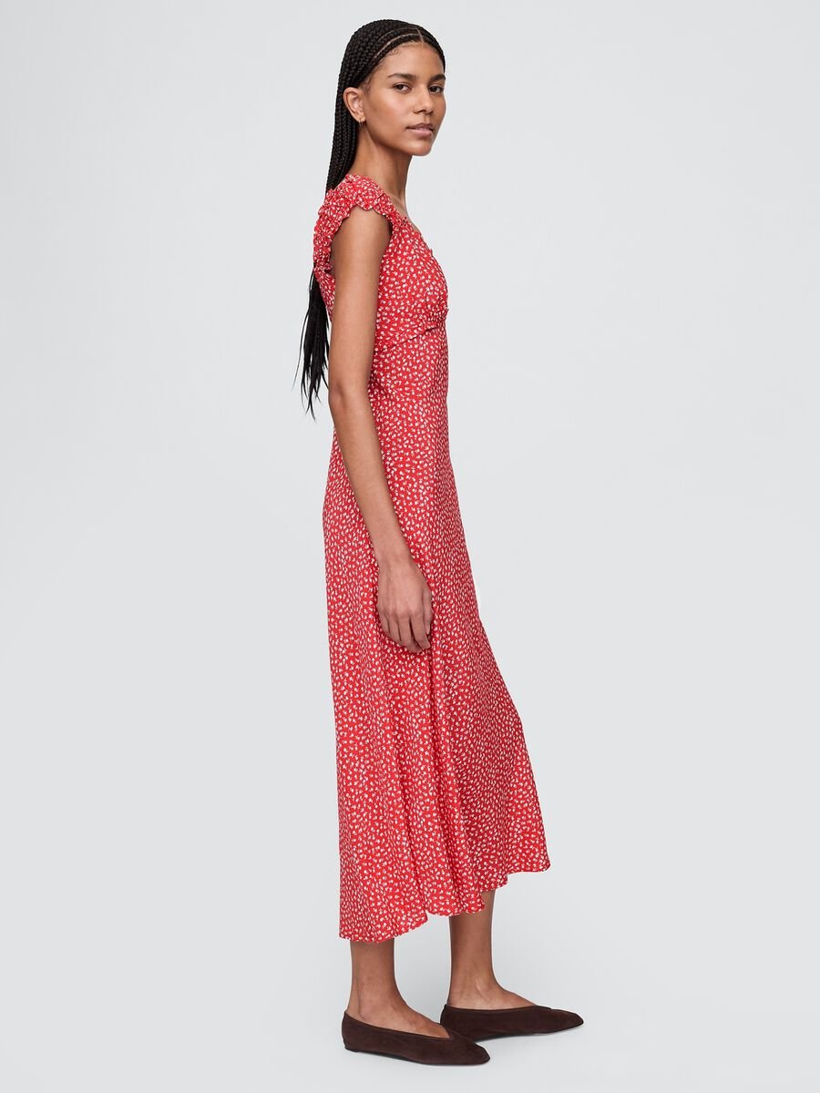 Sleeveless dress with floral pattern_3