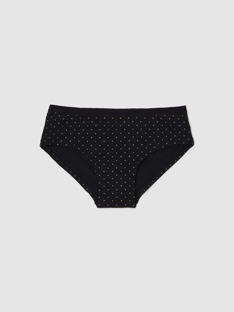 Organic cotton French knickers with glitter polka dot print_0