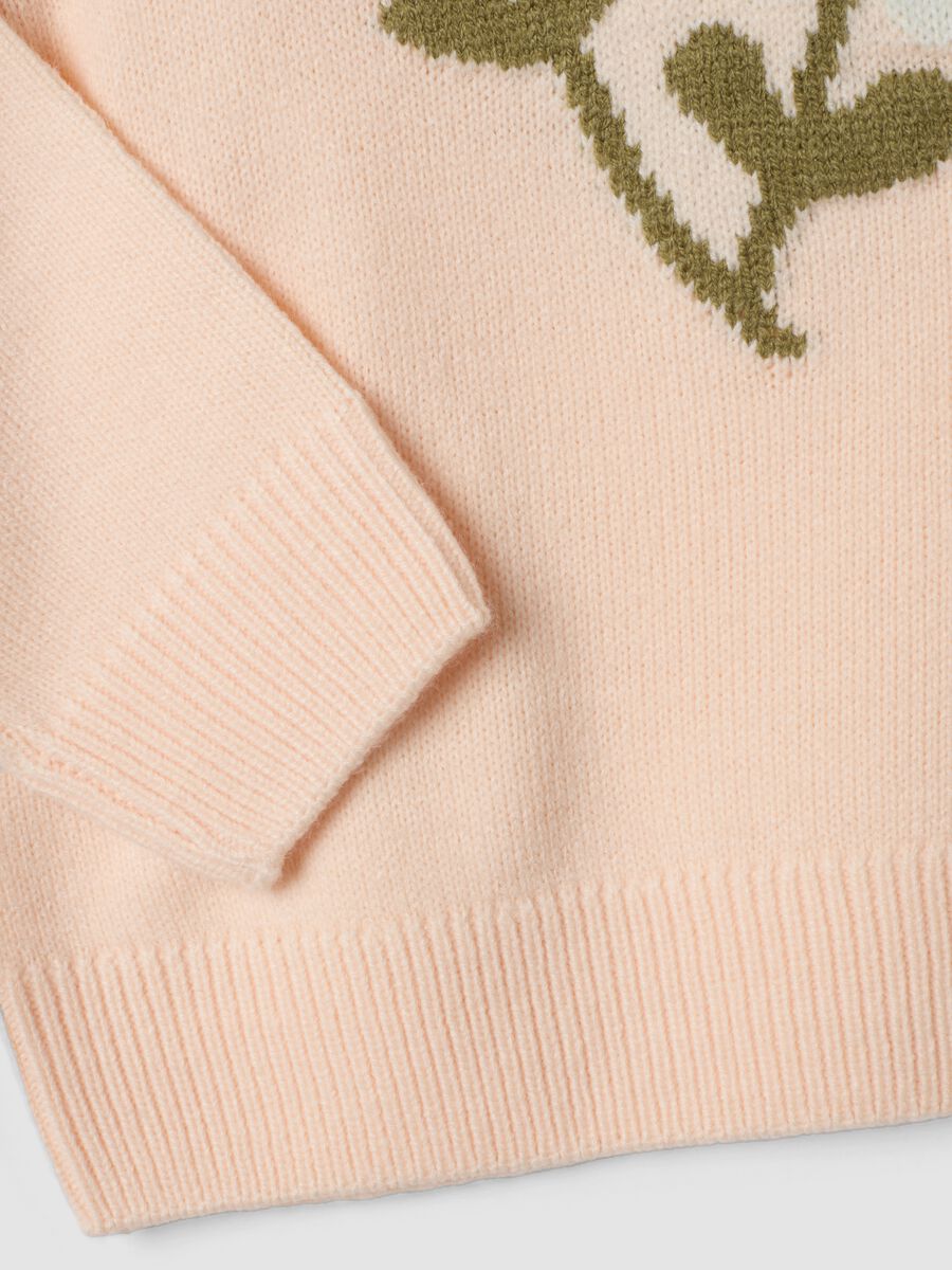 Maglia rosa con girocollo e stampa floreale_3