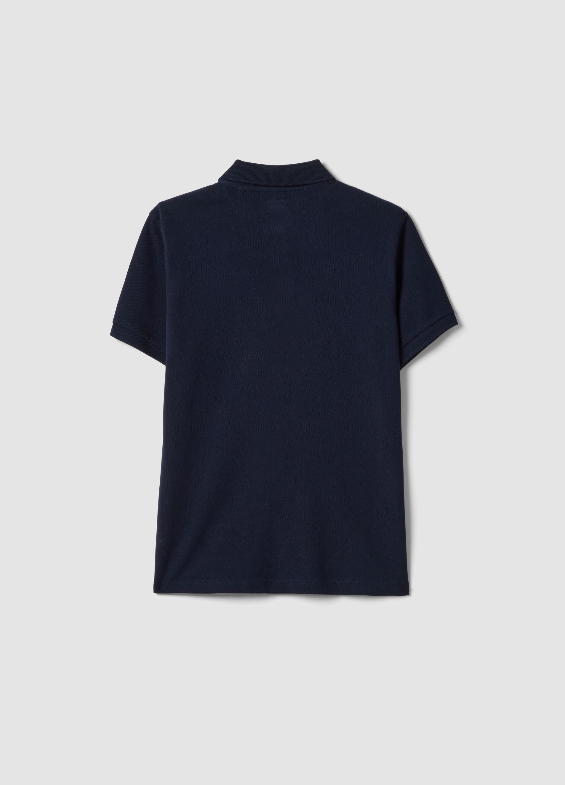 Boys&rsquo; blue organic pure cotton polo shirt, regular fit