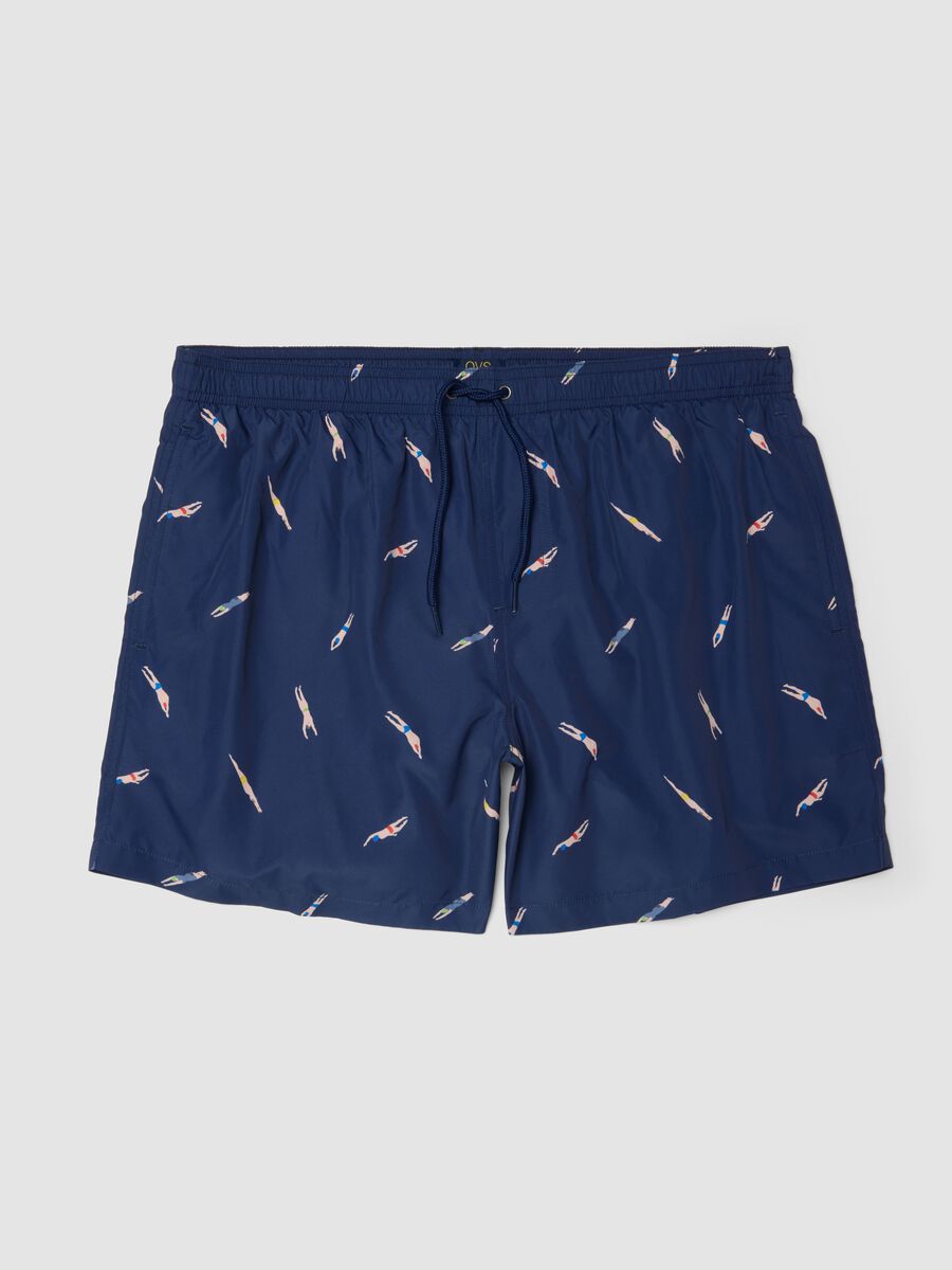 Costume boxer blu con stampa all over_0