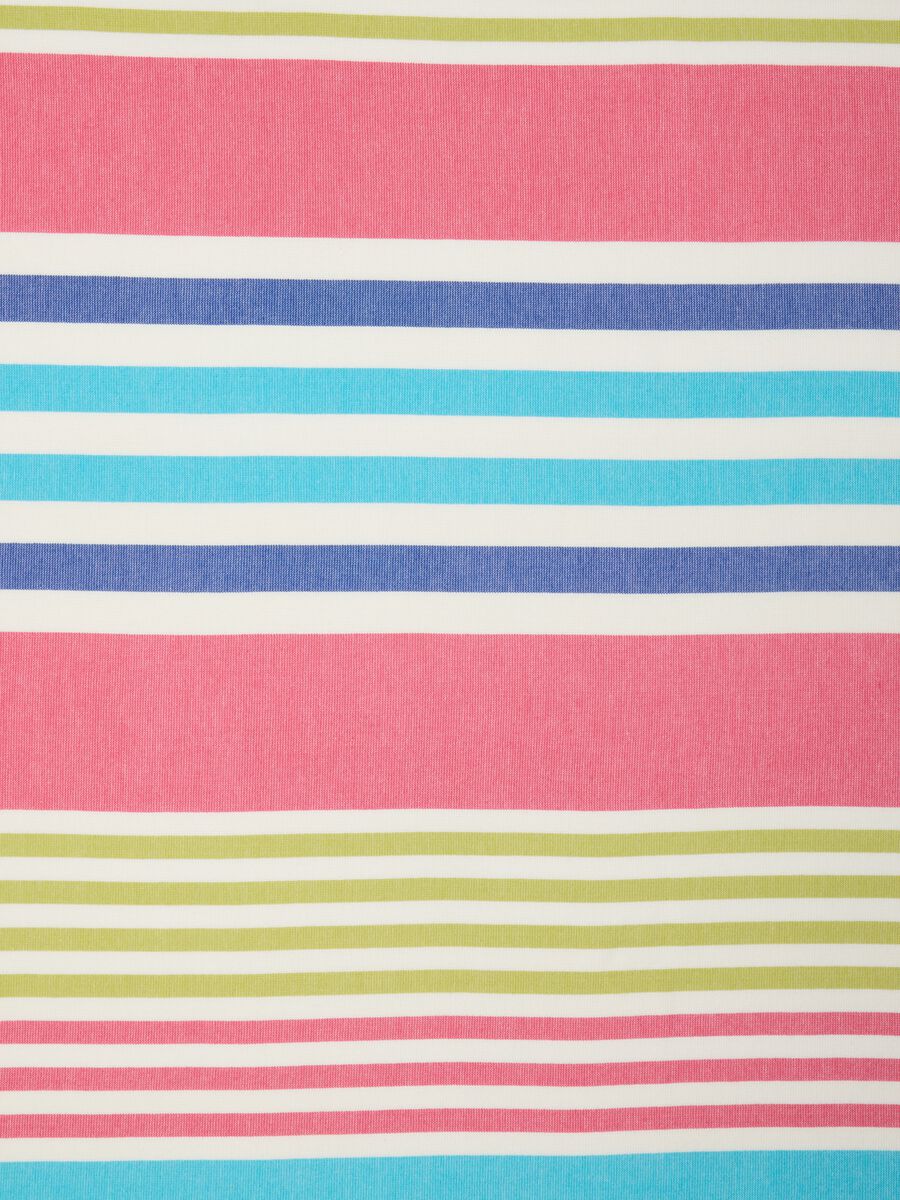 Women's beach towel in pure cotton, multicolour with blue and azure stripes_2
