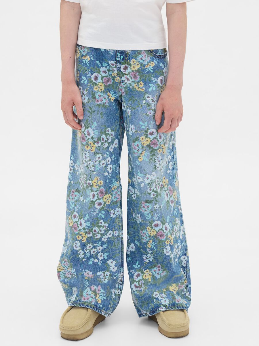 Multicolour Flared Denim Trousers_1