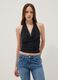 Top halter nero in tessuto elasticizzato regular fit_2