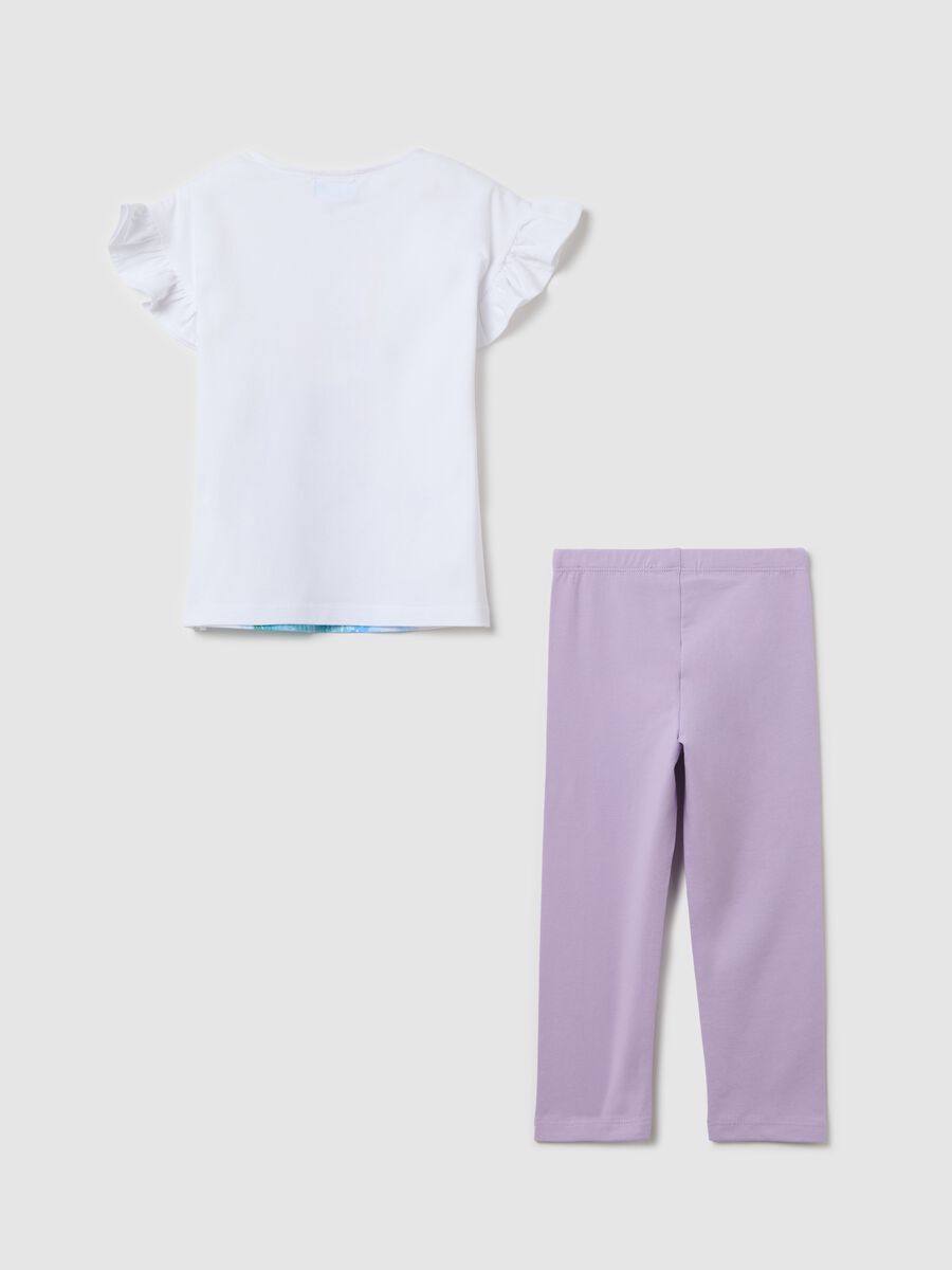 White and purple jogging set in stretch cotton with Elsa print_1