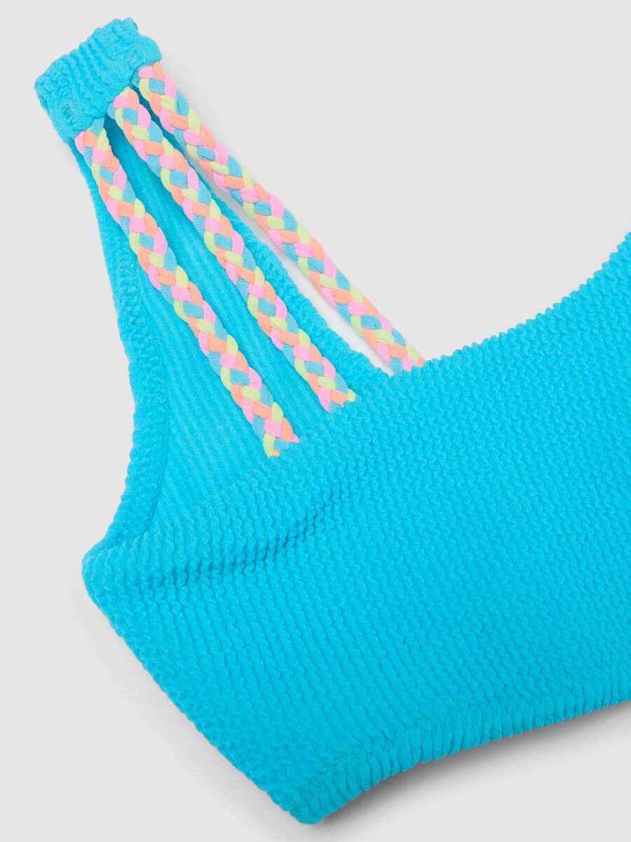 Bikini azzurro in tessuto elasticizzato a fascia_2