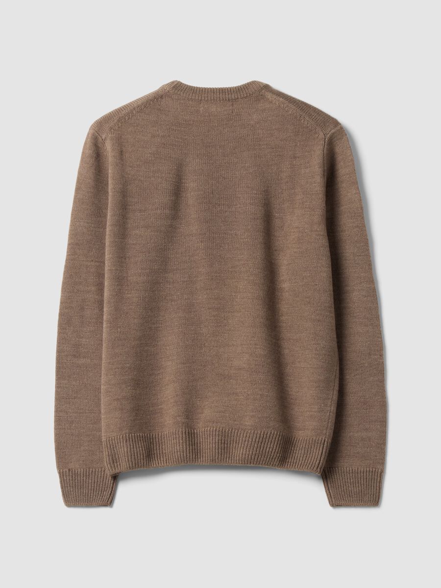 Maglia marrone girocollo in jersey knit regular fit_2