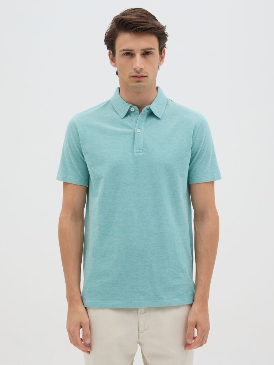 Men's Light Blue Pure Cotton Polo - Regular Fit_0