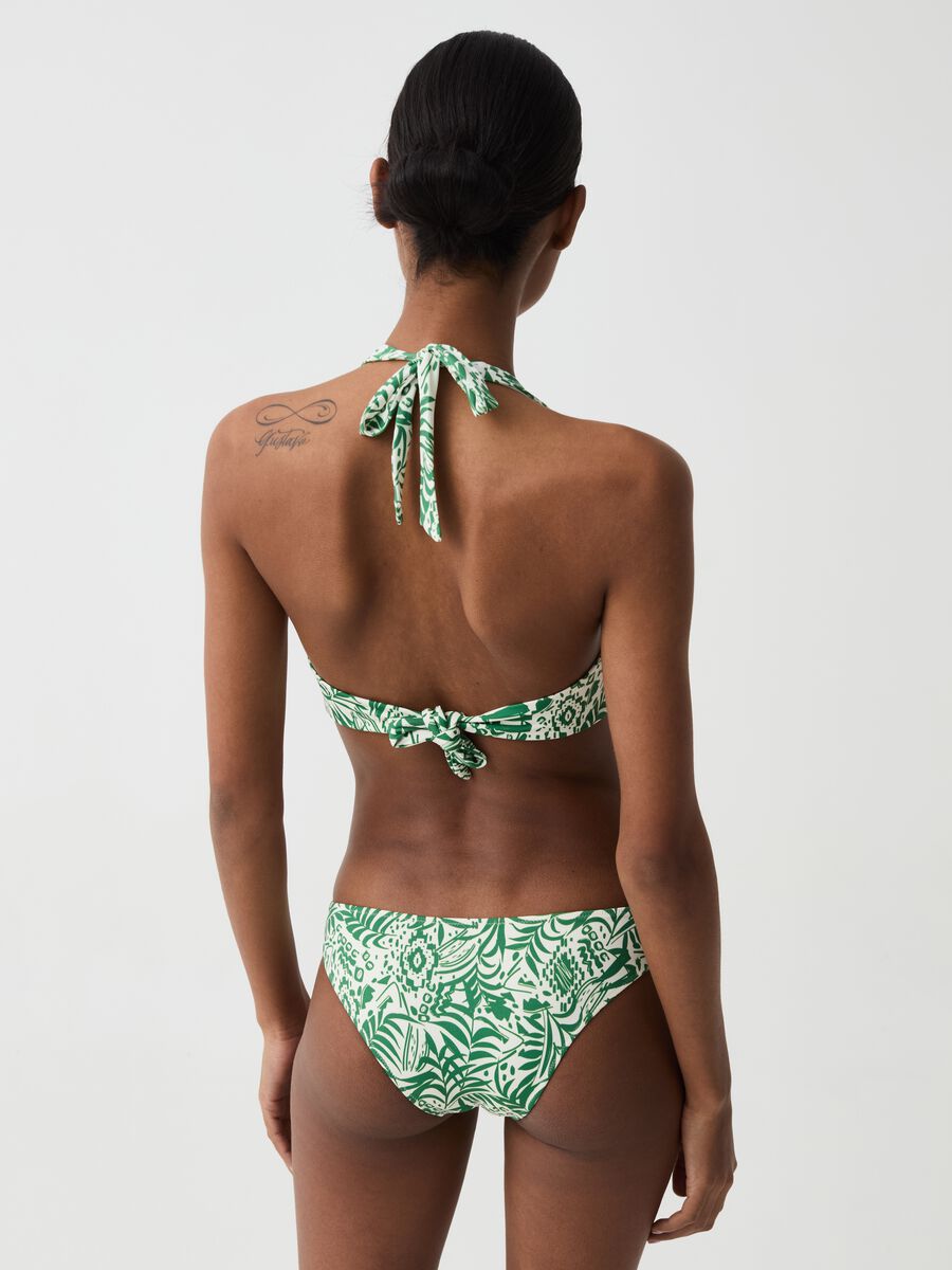 Top bikini scollo halter stampa foliage_2