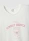 T-shirt pigiama bianco in cotone organico con scritte frontali_5