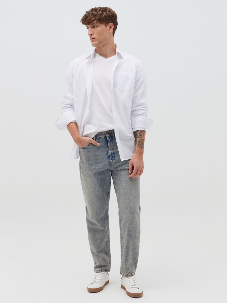 Balloon-fit acid-wash jeans_0