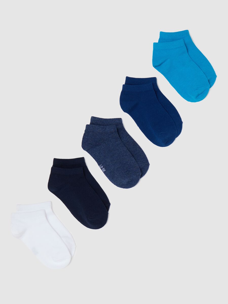 Five-pair pack white and light blue stretch shoe liners_0