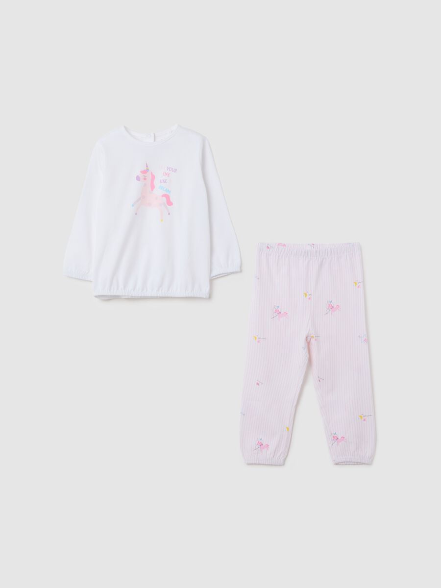 Baby girl's multicolour regular fit pure cotton pyjamas_0