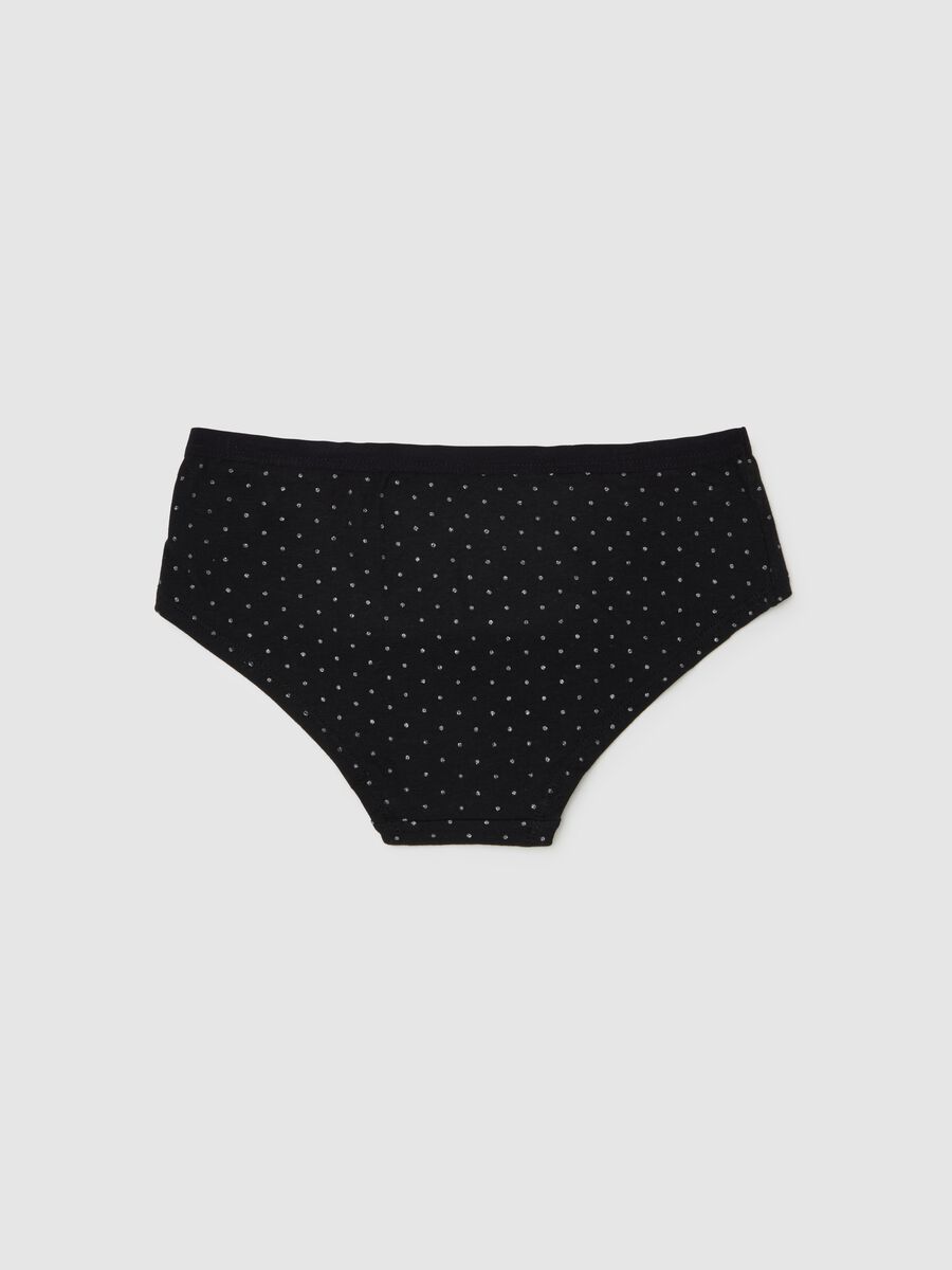 Organic cotton French knickers with glitter polka dot print_1