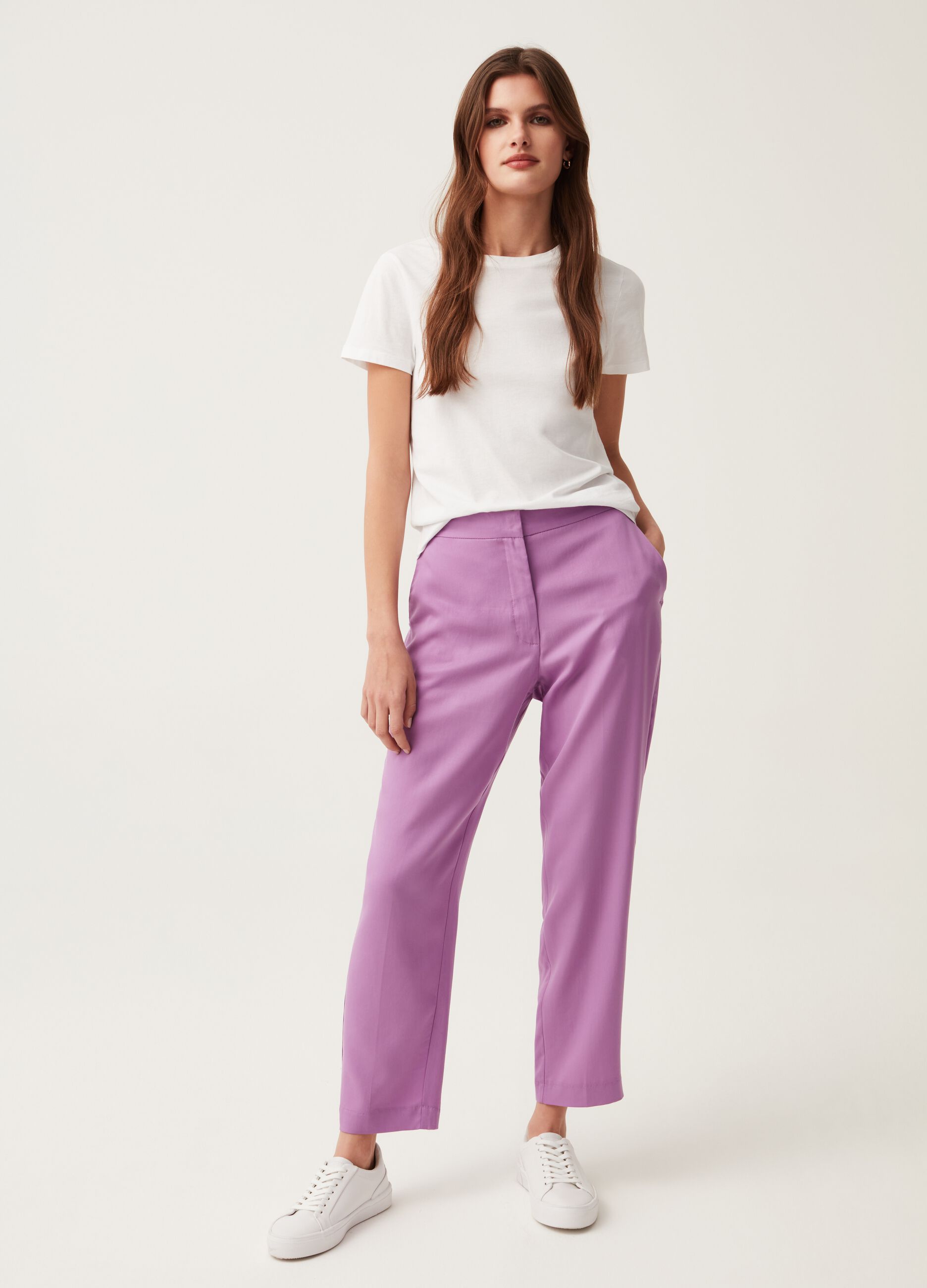 Cigarette trousers in Lyocell