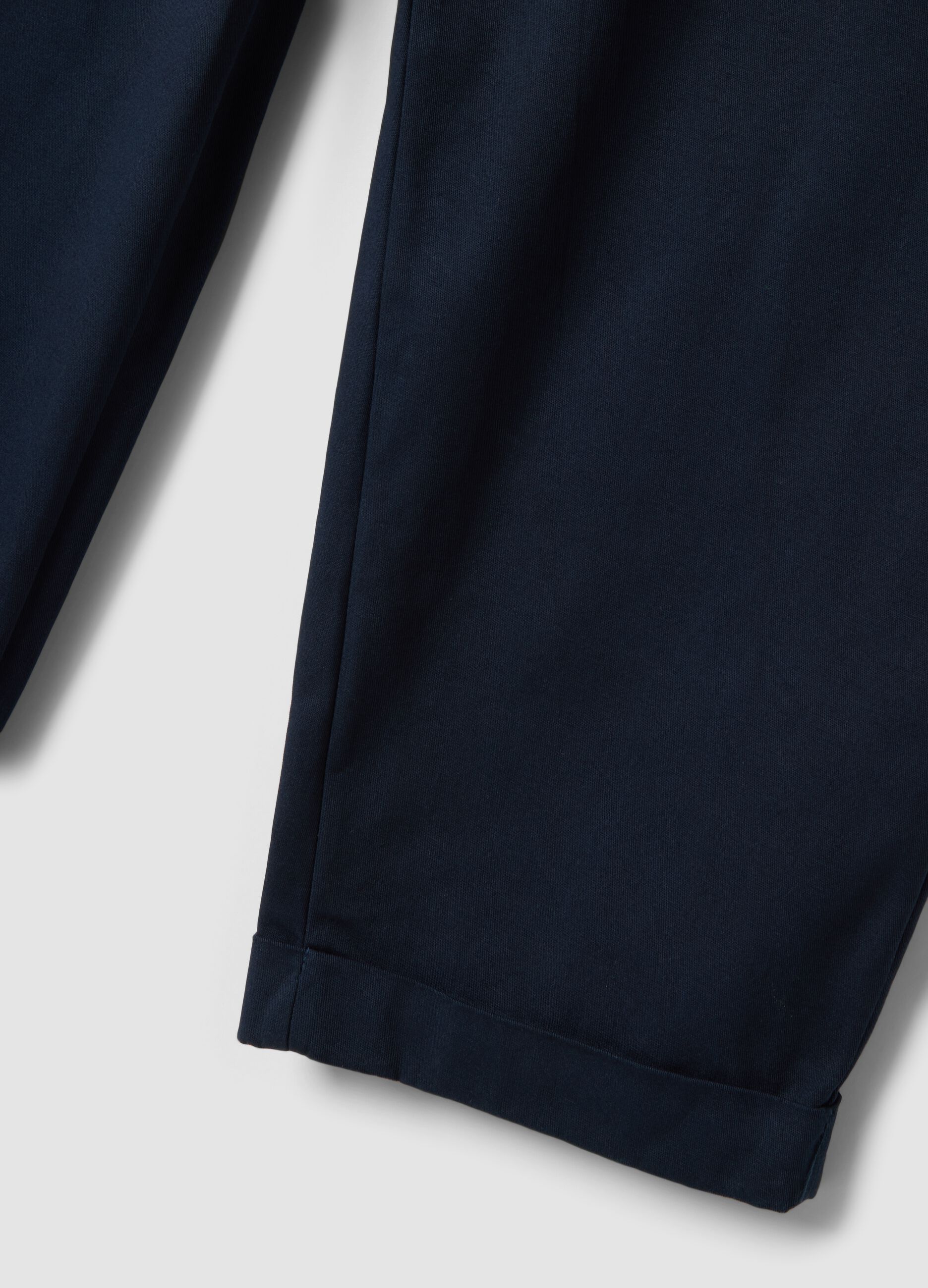 Blue stretch cotton trousers