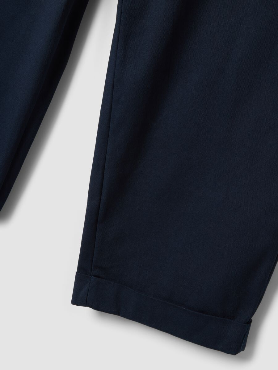 Blue stretch cotton trousers_1