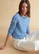 Cardigan in misto cotone azzurro regular fit con lavorazione a maglia_0