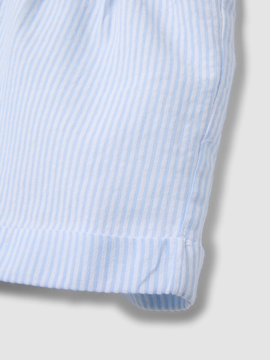 Blue striped pure cotton shorts_3