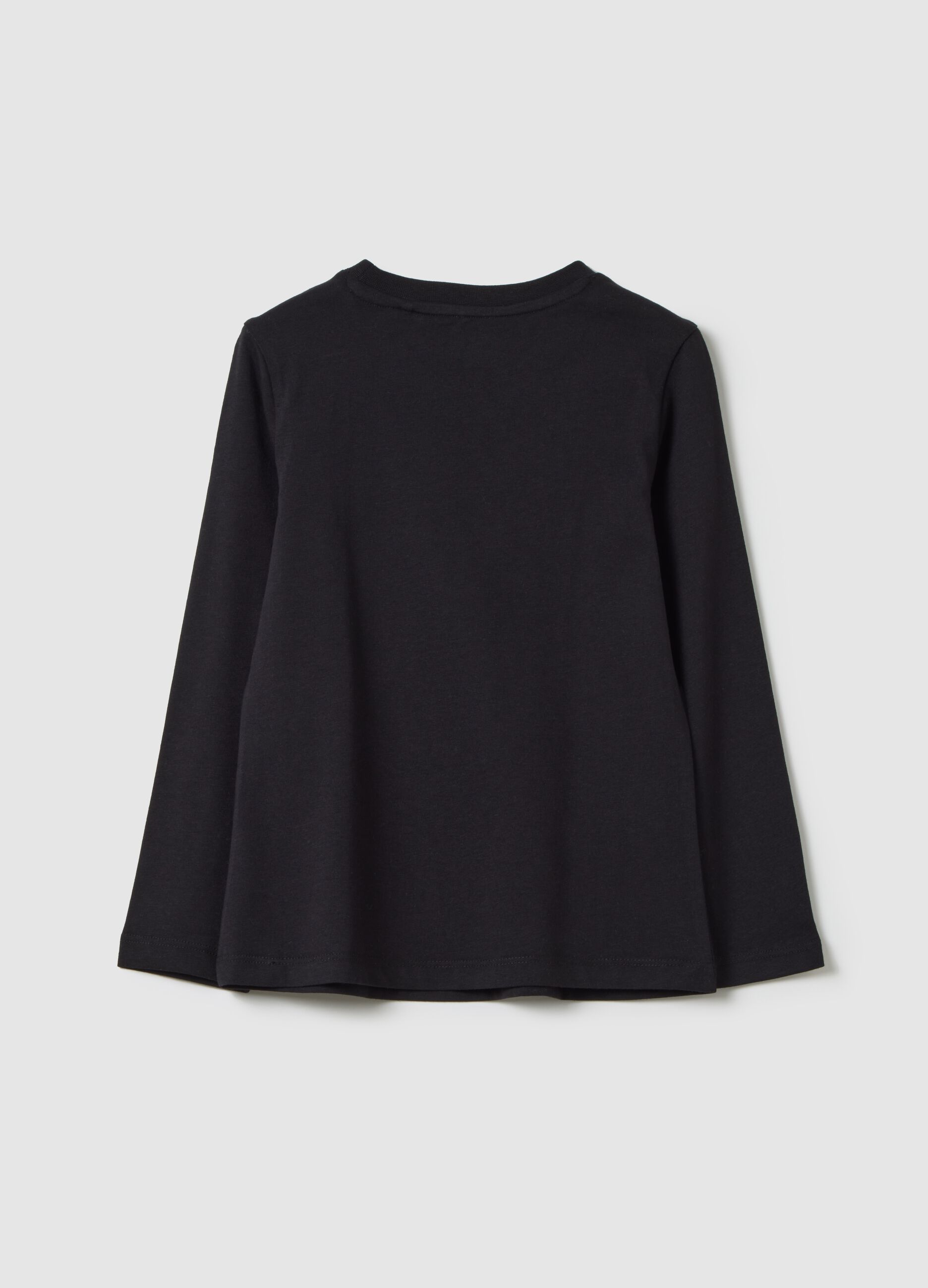 Girls' black pure cotton regular fit top