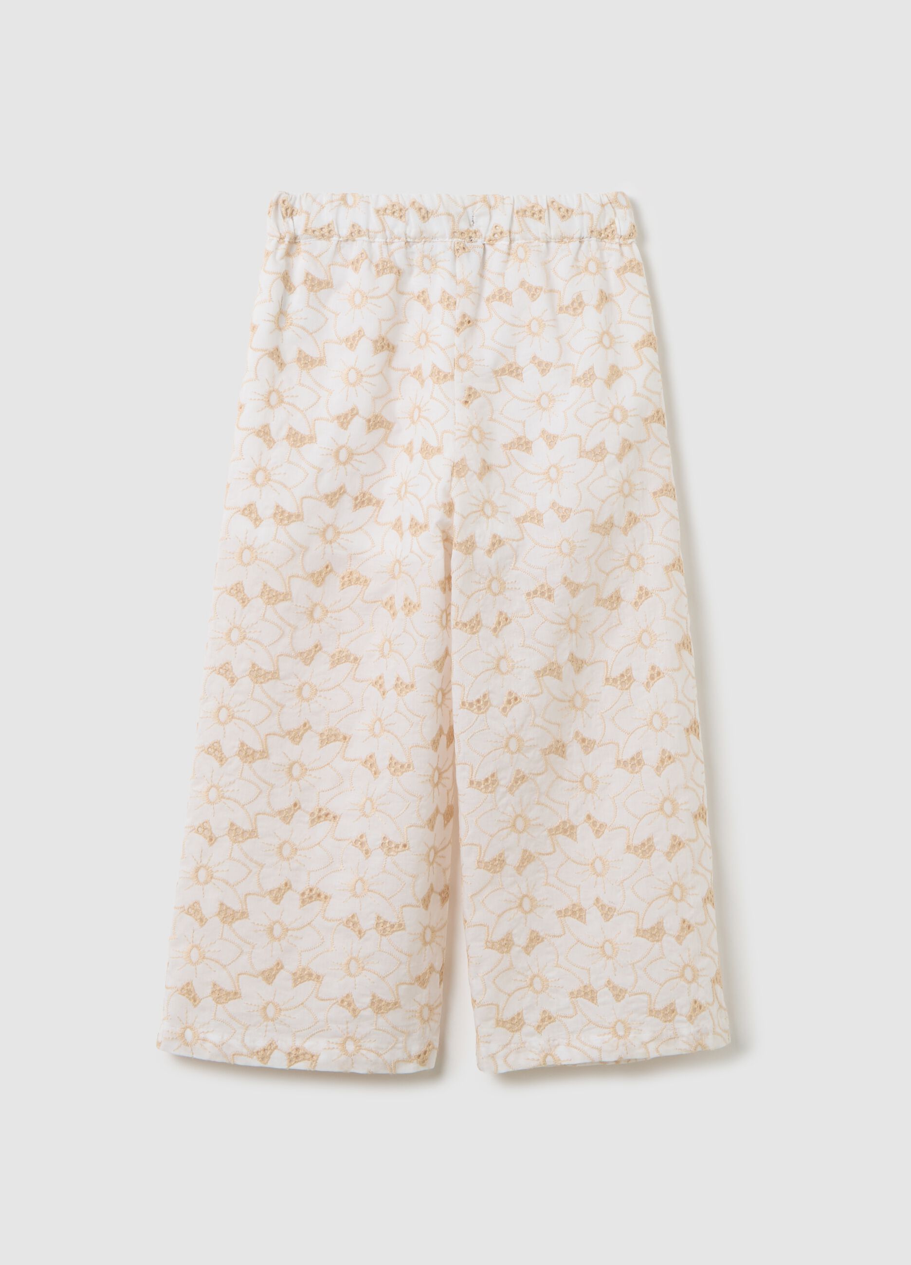 Pantaloni da bambina in puro cotone multicolor regular fit
