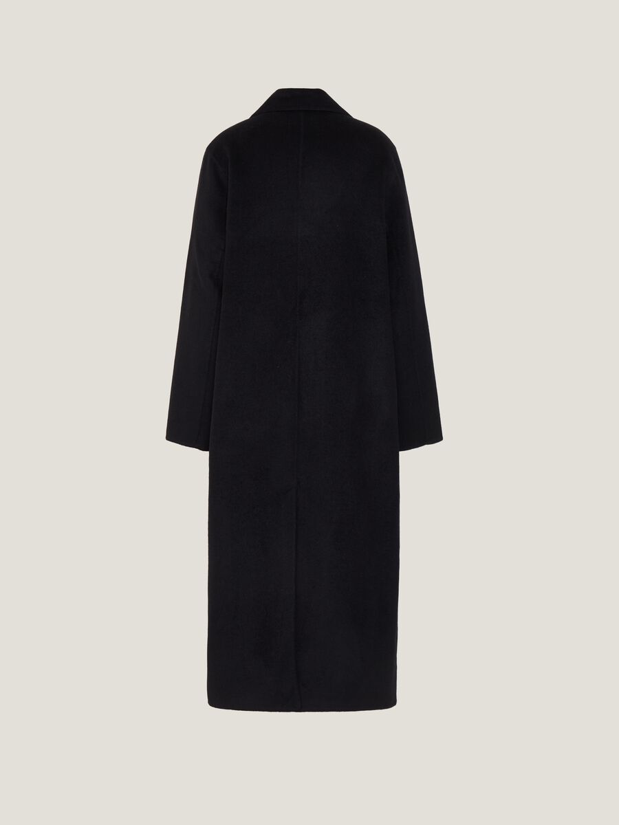 Cappotto lungo doppiopetto in panno_4