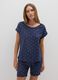 Blue pure cotton regular fit t-shirt with ruffles_0