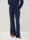Blue pyjama trousers in cotton, lyocell and stretch wool_1