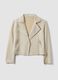 Beige pure cotton regular fit biker-style jacket_4