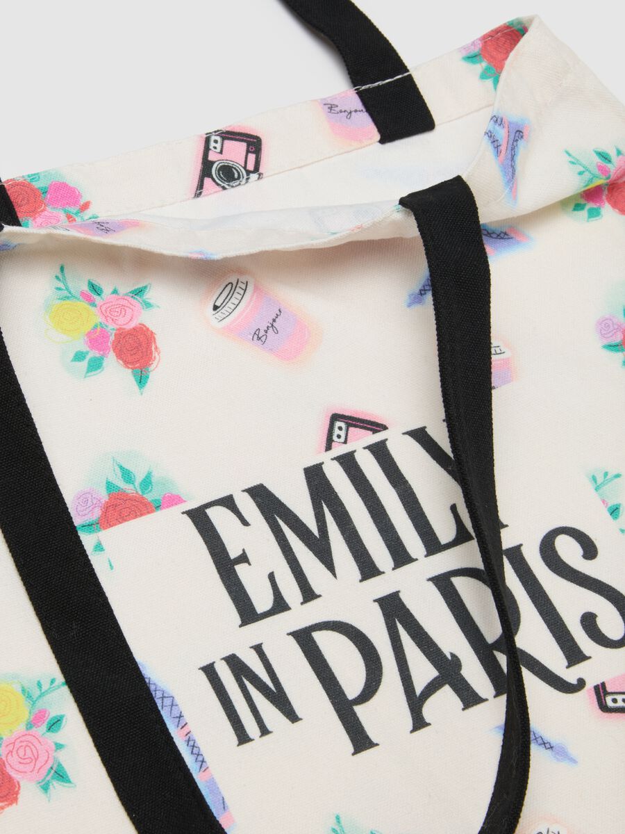 Multicolour Pure Cotton Tote Bag with Emily in Paris Print_2