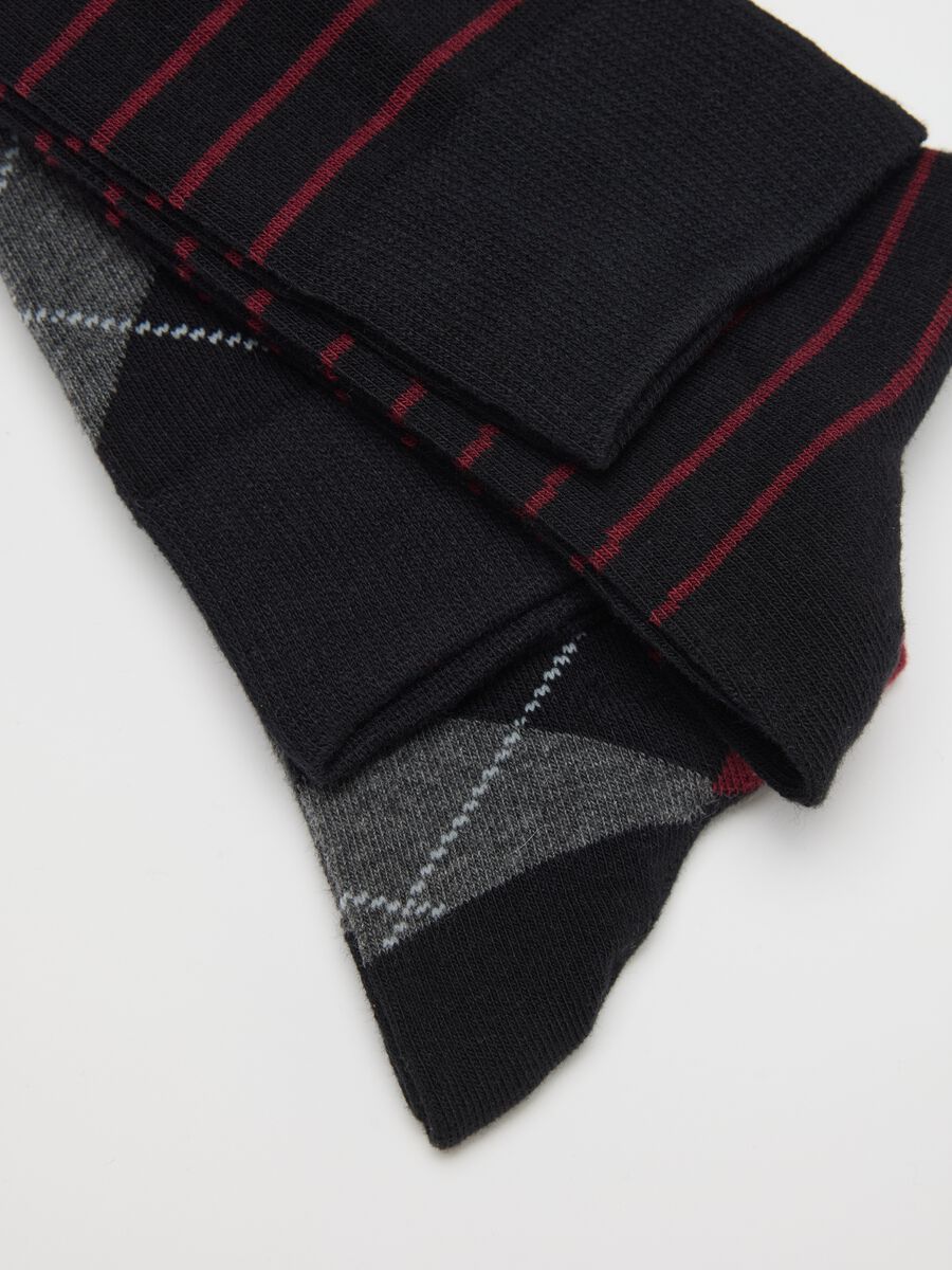 Multipack calze lunghe in misto cotone multicolor a righe_2