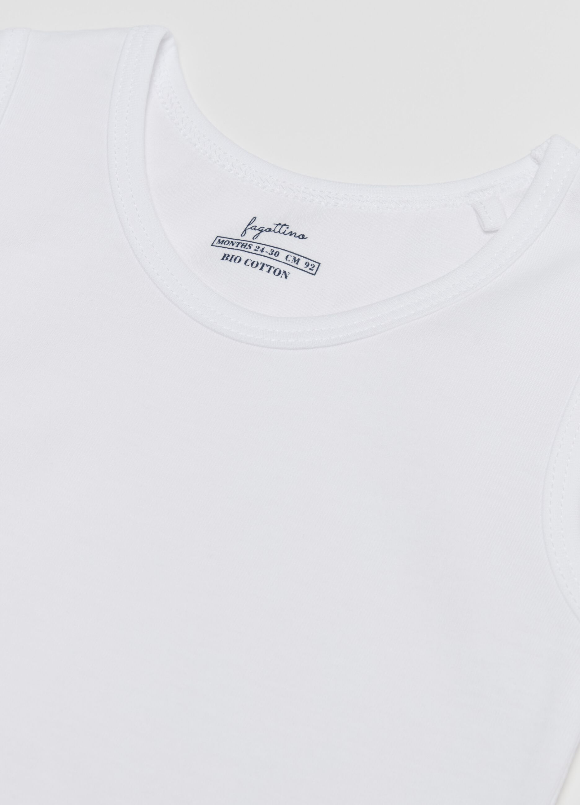 Three-pack racerback vests in organic cotton