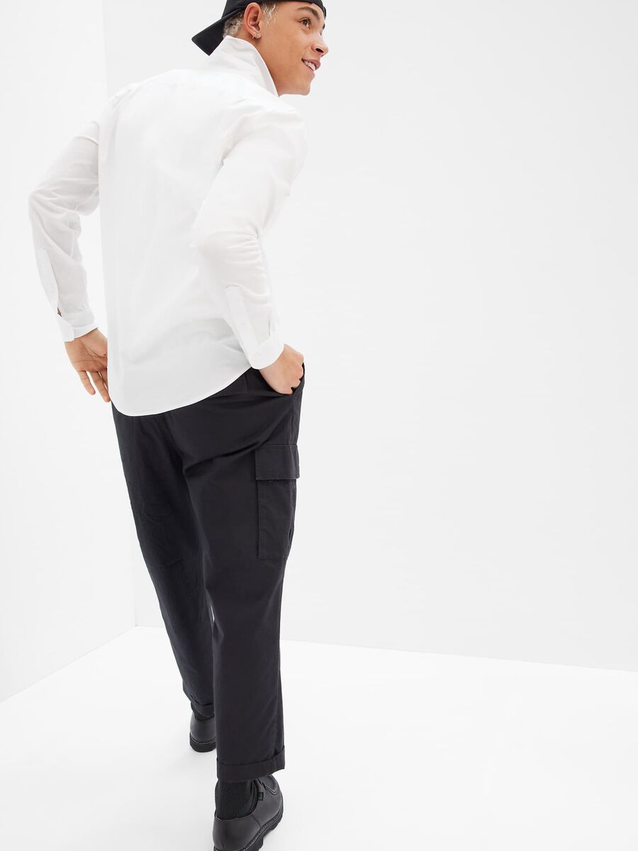 Camicia slim fit in popeline fantasia vichy_1