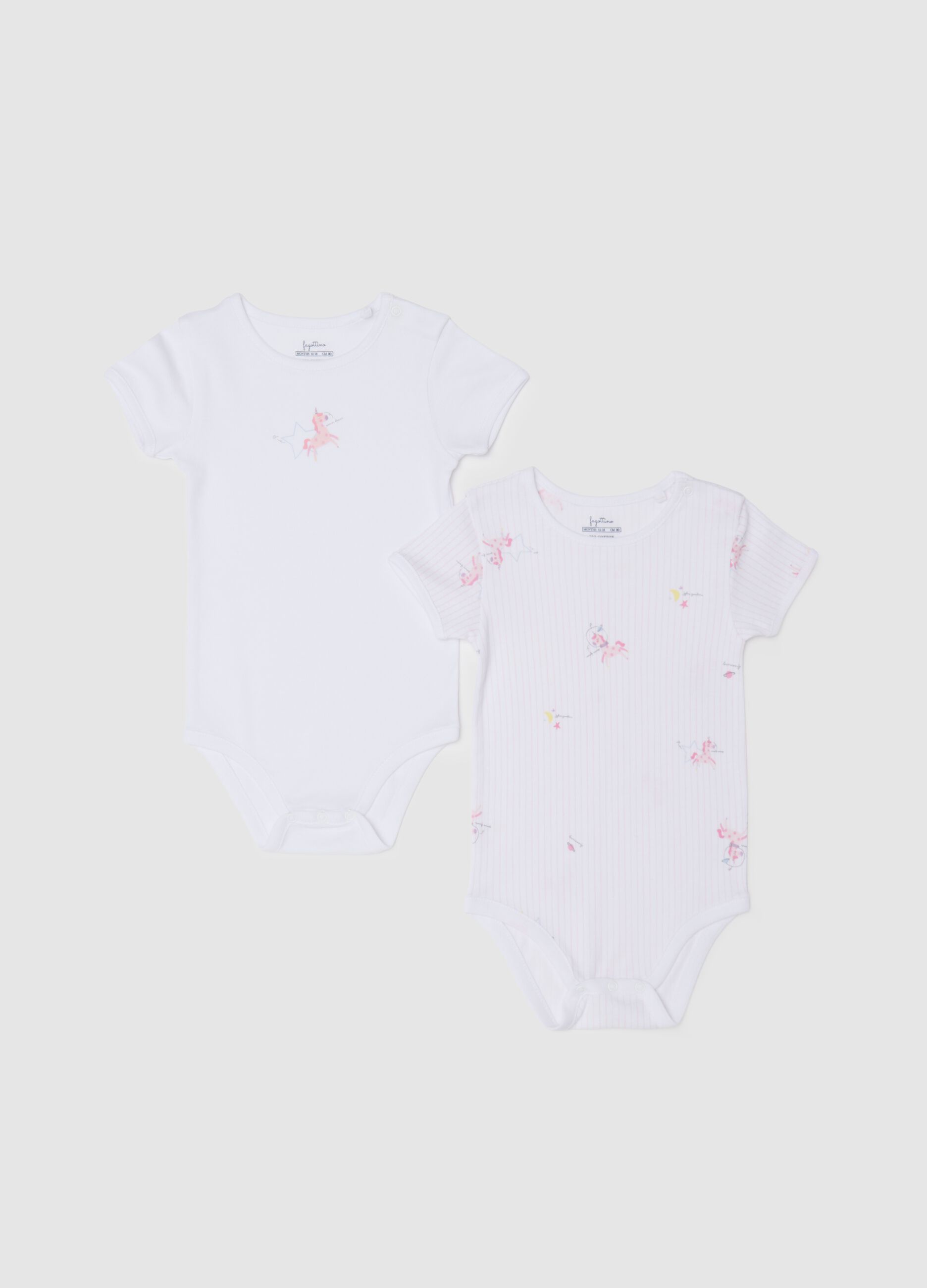 Girls' pure white cotton body bipack