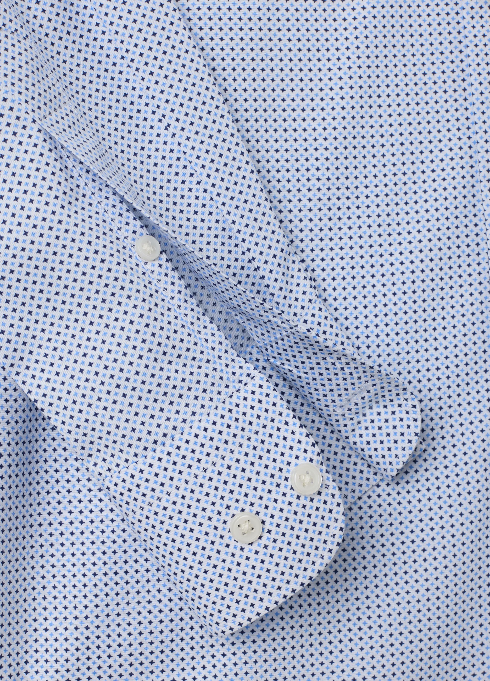 Slim Fit Light Blue Stretch Cotton Shirt