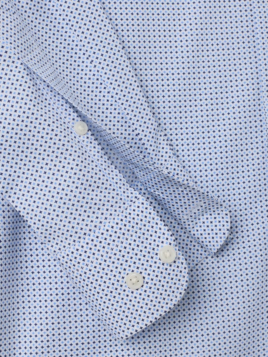 Slim Fit Light Blue Stretch Cotton Shirt_1