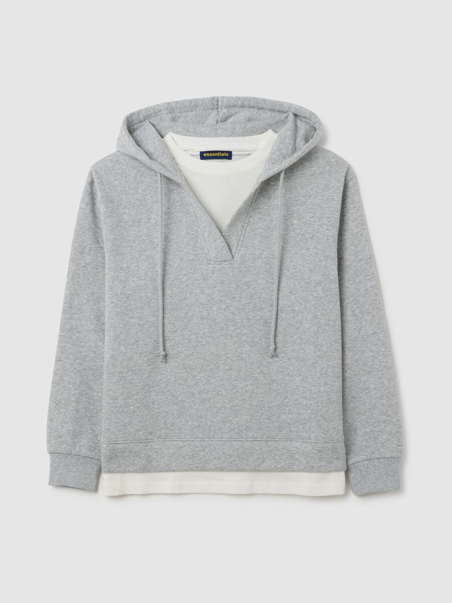 Grey cotton blend sweatshirt with regular fit_0