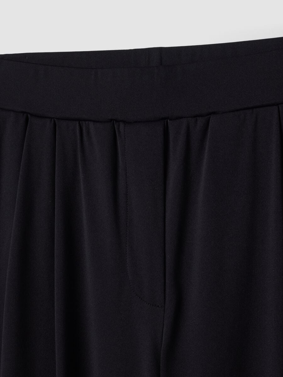 Pantaloni Easy Dry neri in tessuto elasticizzato wide leg ALTAVIA STUDIO_7