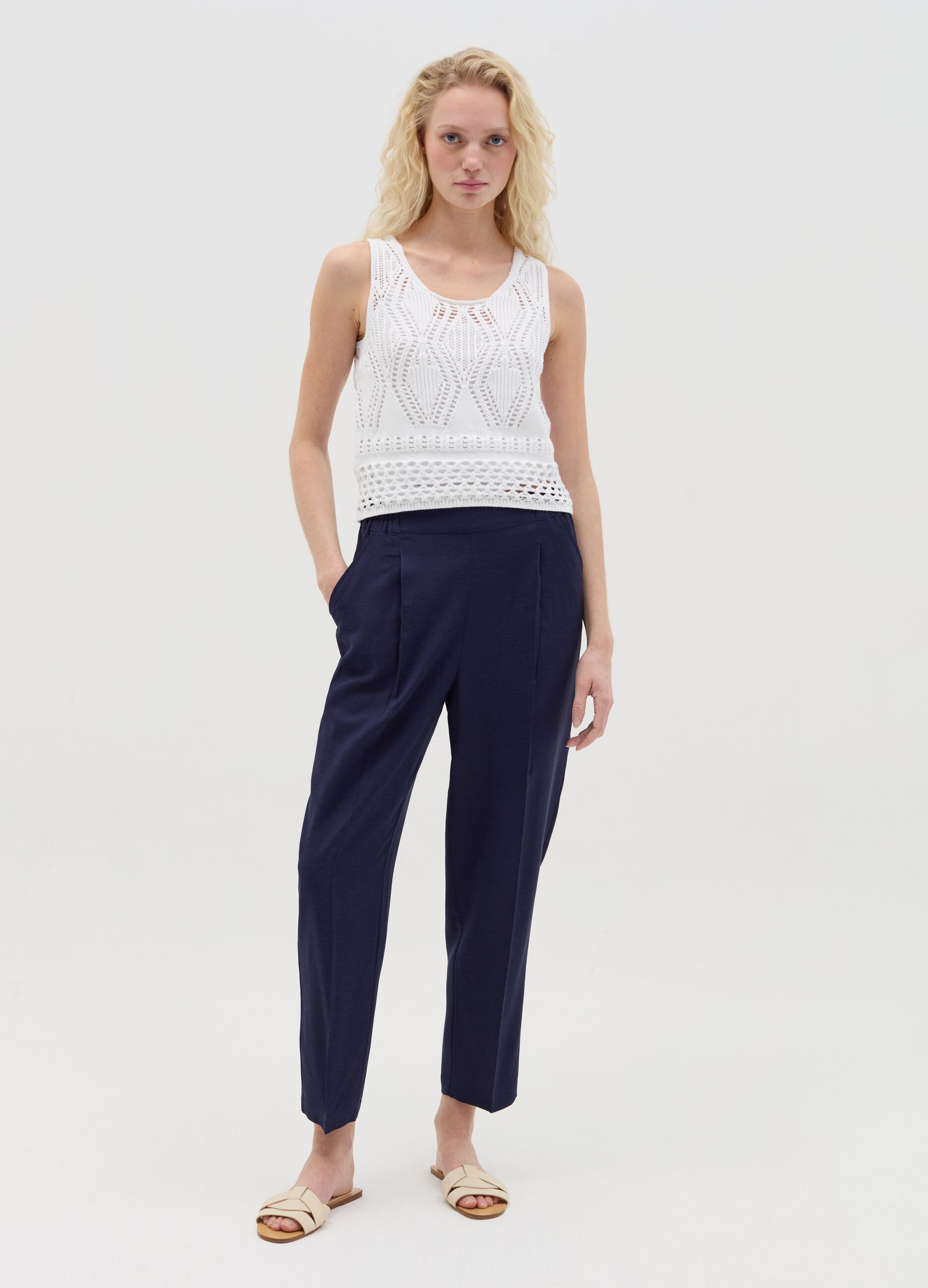 White crochet tank top