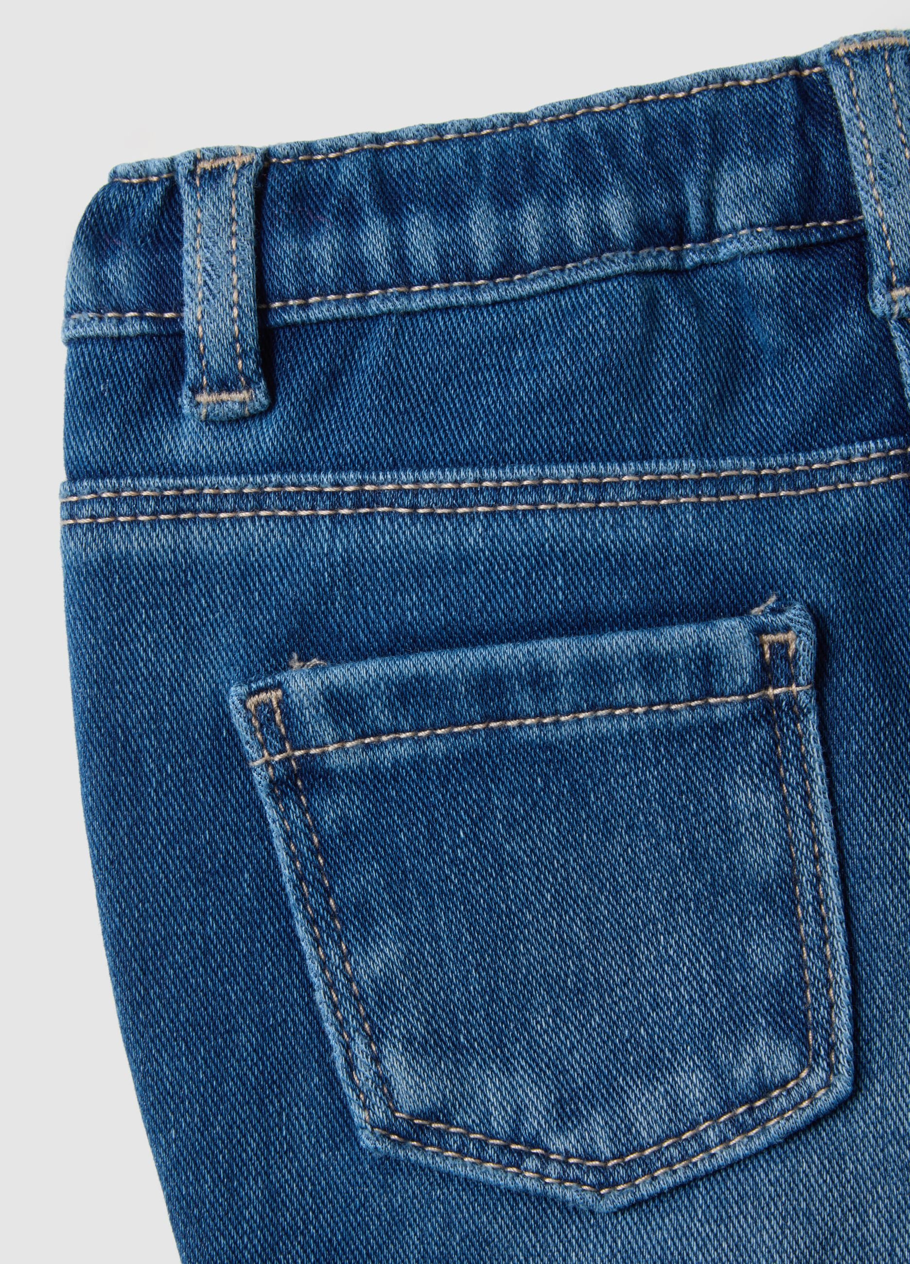 Girls' Stretch Denim Flare Trousers