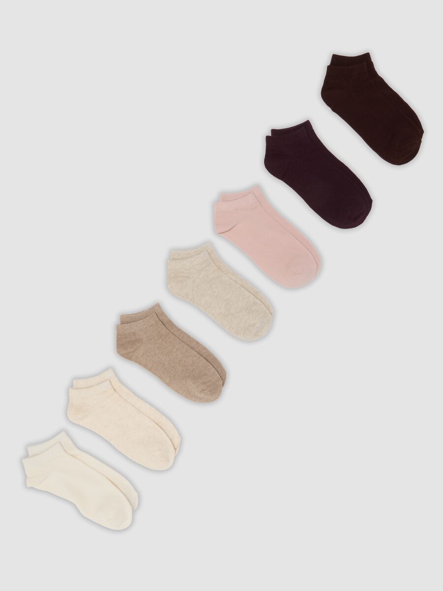 Seven-pack of organic cotton blend ankle socks_0