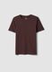 Brown crew-neck T-shirt in pure organic cotton, regular fit_4